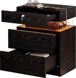 IRONCK Bedside Table with Hidden Drawer