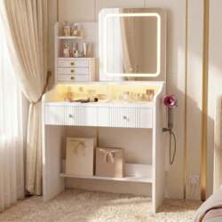 IRONCK Dressing Table with LED Mirror