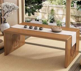 Japanese Bamboo Tea Table Low Folding