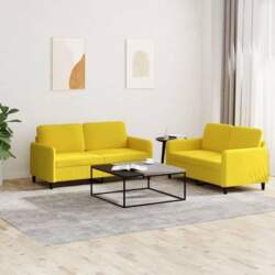 LAPOOH 2-TLG. Sofagarnitur Gelb Samt, Loungesofa