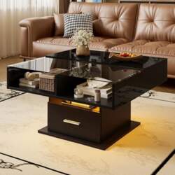 Lift Coffee Table, Height Adjustable, Square