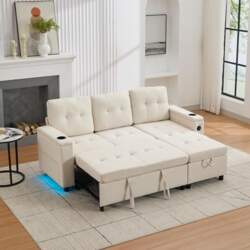 Merax Corner Sofa with Sleep Function