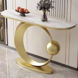 Modern Console Table with Marble Top