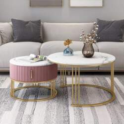 Modern Faux Marble Coffee Table Set