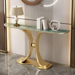 Modern Foyer Table Stone Top Console