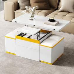 Modern High-Gloss Coffee Table with 4