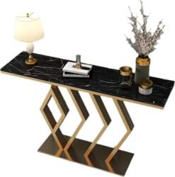 Modern Marble Console Table with Geometric