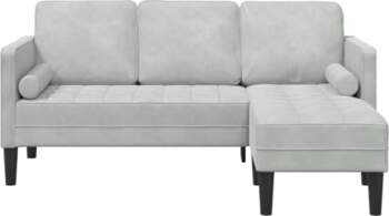Modernes Sofa Set in Hellgrau aus
