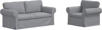 Modulares Ecksofa 2er Set Hellgrau aus