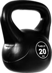 MOVIT Basic melnā kettlebell ar grīdai