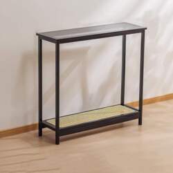 Narrow Bamboo Console Table, Hallway Console