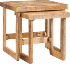 Nesting Tables Set of 2 Brown