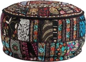 Ottoman Pouf Cover Decorative Patchwork Comfortable