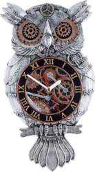 Pūces stila steampunk sienas pulkstenis, ar