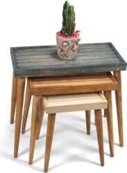 Rustic Solid Wood 3-Piece Nesting Tables