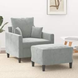 Samt Sessel mit Hocker modern in