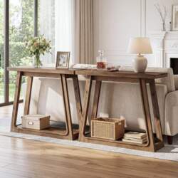 Set of 2 Solid Wood Console