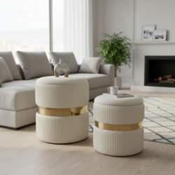 Set of 2 Stools with Storage