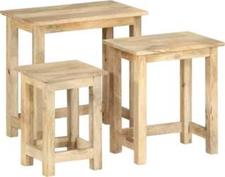 Set of 3 Mango Wood Nesting