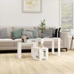 Side Table Set of 3 White