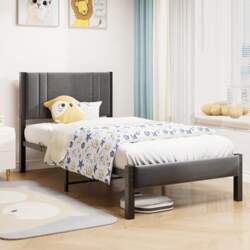 Single Bed Frame Upholstered Platform with