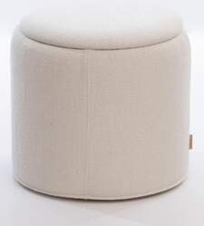 SIX Round Upholstered Stool with Storage