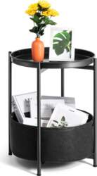 Small Side Table, Black Round Side