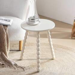 Small Solid Wood Side Table Round
