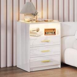 Smart Bedside Table with Charging Station