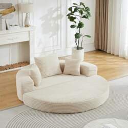 Sofa Bed Round Foldable, 2-in-1 Floor