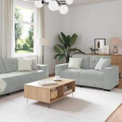 Sofa Set 3 pcs Hellgrau 221