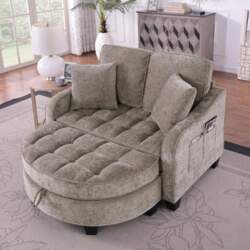 Sofa with Sleep Function, Chaise Longue
