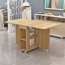Space-saving kitchen table, extendable console dining