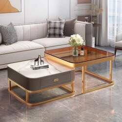 Square Coffee Table Set with Metal