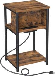 VASAGLE Slim Side Table with Charging