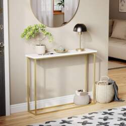 Vida Designs White & Gold Console