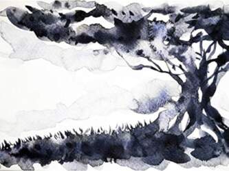 Wee Blue Coo Ink Abstract Tree