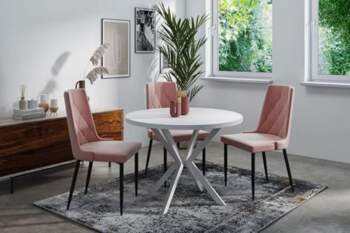 WFL GROUP Round Extendable Dining Table