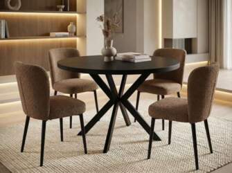 WFL GROUP Round Extendable Dining Table
