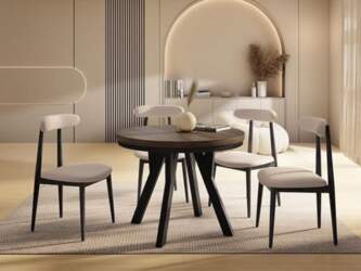 WFL GROUP Round Loft Style Extendable