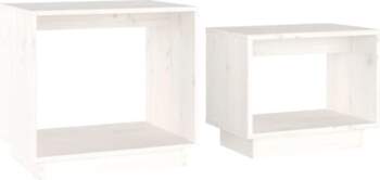 White Solid Pine Wood Nesting Tables