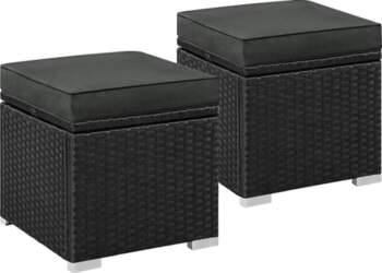 Yaheetech Rattan Stools with Removable Cushion