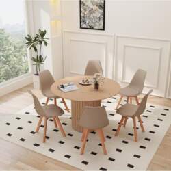 120cm Round Dining Table with 6
