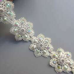 2 Meter Blume Diamant Spitze Rand