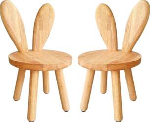 2 Pieces Solid Wood Stand Stool