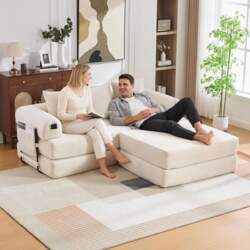 3-Seater Sofa Bed with Stool, Sofa