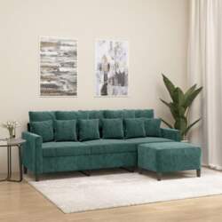3-Seater Sofa with Stool, Sofa, Couch
