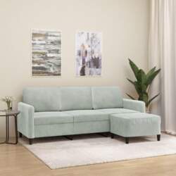 3-Seater Sofa with Stool Sofa Couch