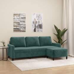 3-Seater Sofa with Stool, Sofa, Couch