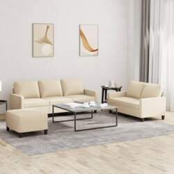 3 teiliges Sofagarnitur Set in Creme